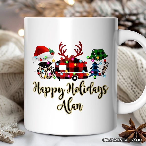 Personalized Mug Camp Buffalo Plaid Christmas, Camping Friends Gift Personalized Mug Camp Buffalo Plaid Christmas, Camping Friends Gift