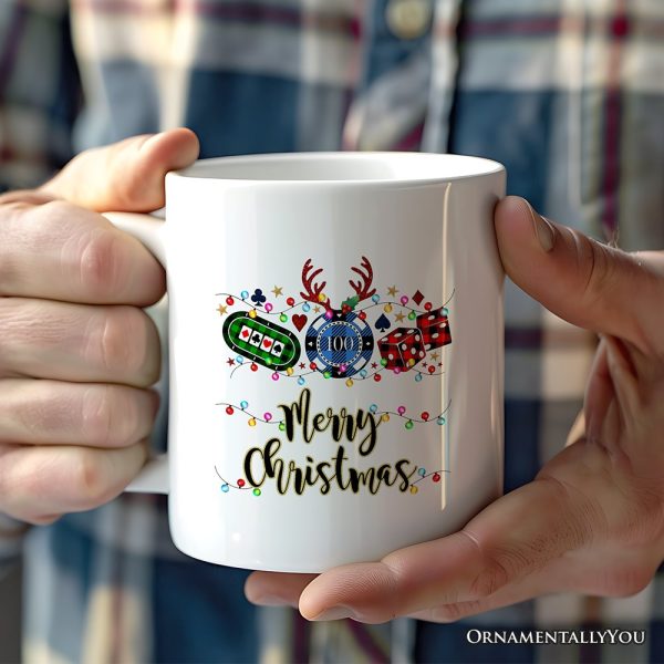 Personalized Mug Casino Buffalo Plaid Christmas, Poker and Dice, Player and Staff Gift Personalized Mug Casino Buffalo Plaid Christmas, Poker and Dice, Player and Staff Gift