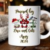 Personalized Mug Cat Buffalo Plaid Christmas, Cat Mom Gift Personalized Mug Cat Buffalo Plaid Christmas, Cat Mom Gift