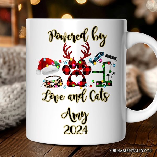 Personalized Mug Cat Buffalo Plaid Christmas, Cat Mom Gift Personalized Mug Cat Buffalo Plaid Christmas, Cat Mom Gift