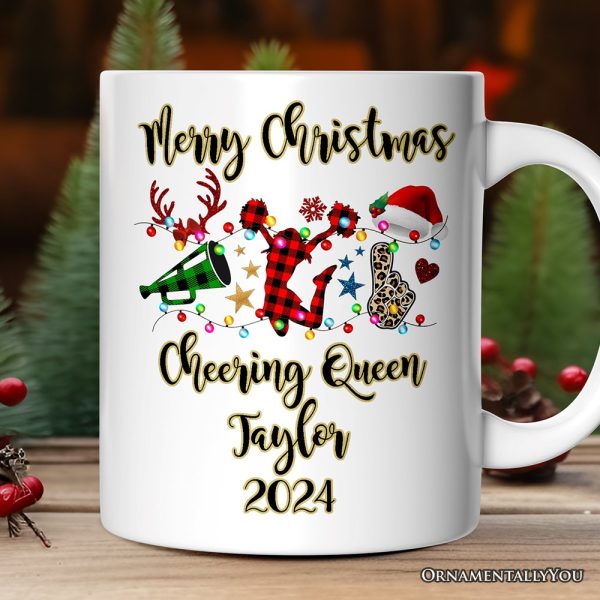Personalized Mug Cheer Buffalo Plaid Christmas, Cheer Team or Coach Gift Personalized Mug Cheer Buffalo Plaid Christmas, Cheer Team or Coach Gift
