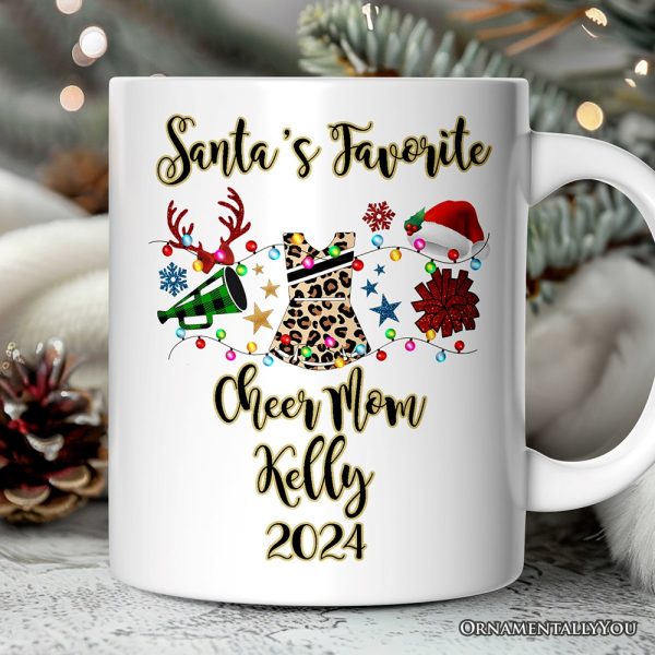 Personalized Mug Cheerleader Buffalo Plaid Christmas, Cheer Mom Gift Personalized Mug Cheerleader Buffalo Plaid Christmas, Cheer Mom Gift
