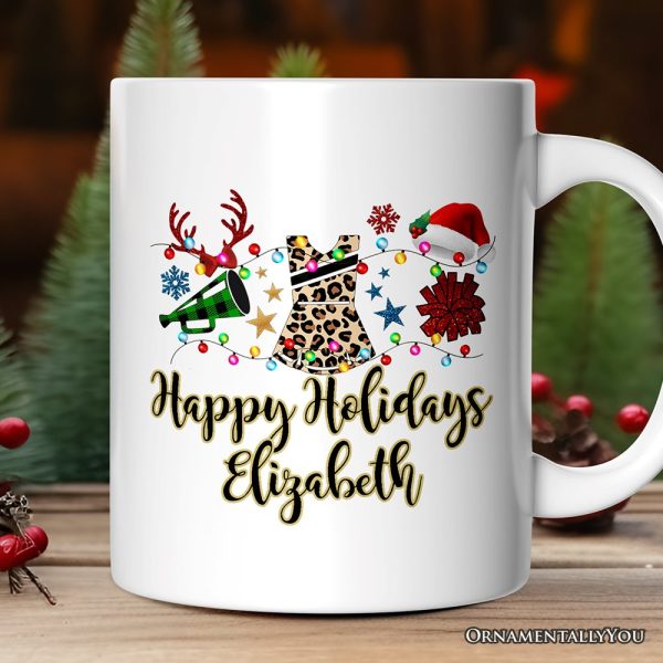 Personalized Mug Cheerleader Buffalo Plaid Christmas, Cheer Mom Gift Personalized Mug Cheerleader Buffalo Plaid Christmas, Cheer Mom Gift