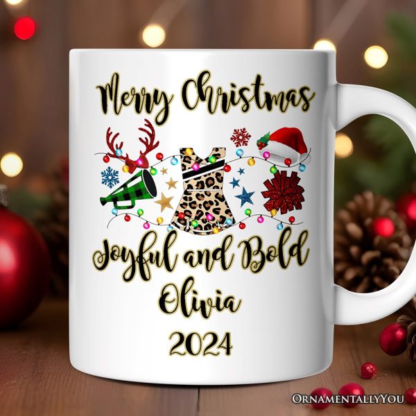 Personalized Mug Cheerleader Buffalo Plaid Christmas, Cheer Mom Gift Personalized Mug Cheerleader Buffalo Plaid Christmas, Cheer Mom Gift