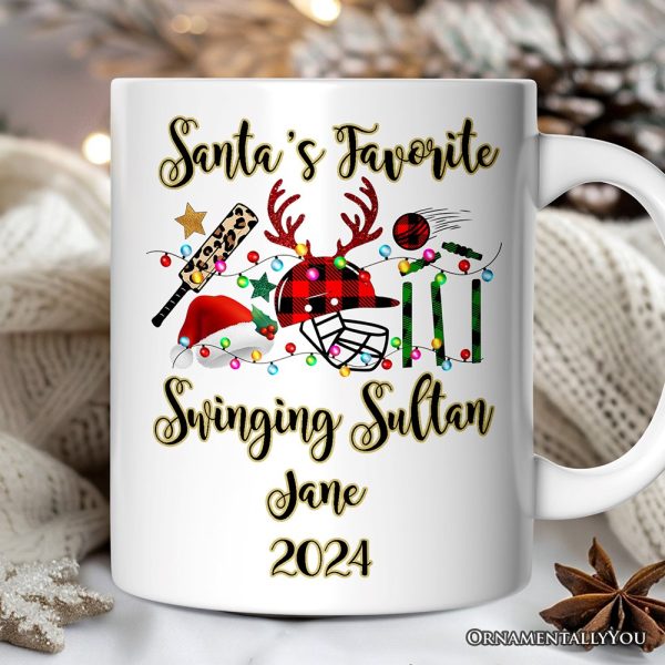 Personalized Mug Cricket Buffalo Plaid Christmas, Team and Coaches Gift Personalized Mug Cricket Buffalo Plaid Christmas, Team and Coaches Gift