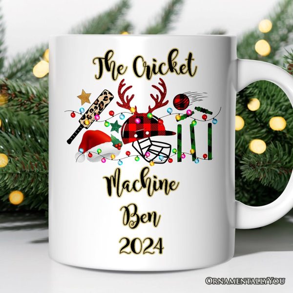 Personalized Mug Cricket Buffalo Plaid Christmas, Team and Coaches Gift Personalized Mug Cricket Buffalo Plaid Christmas, Team and Coaches Gift
