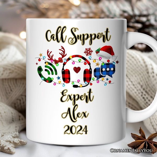 Personalized Mug Customer Service Representative Buffalo Plaid Christmas Gift Personalized Mug Customer Service Representative Buffalo Plaid Christmas Gift