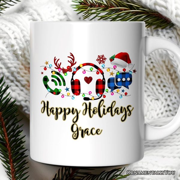 Personalized Mug Customer Service Representative Buffalo Plaid Christmas Gift Personalized Mug Customer Service Representative Buffalo Plaid Christmas Gift