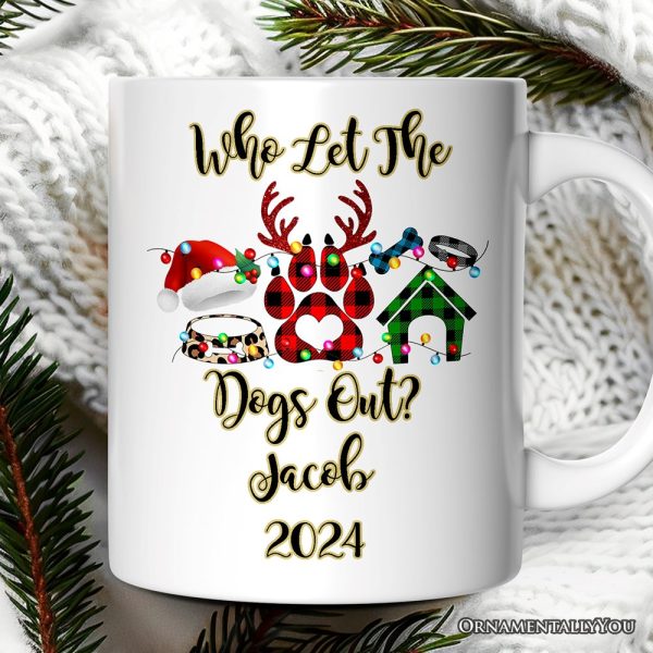 Personalized Mug Dog Buffalo Plaid Christmas, Dog Mom Gift Personalized Mug Dog Buffalo Plaid Christmas, Dog Mom Gift