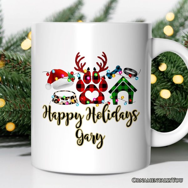 Personalized Mug Dog Buffalo Plaid Christmas, Dog Mom Gift Personalized Mug Dog Buffalo Plaid Christmas, Dog Mom Gift