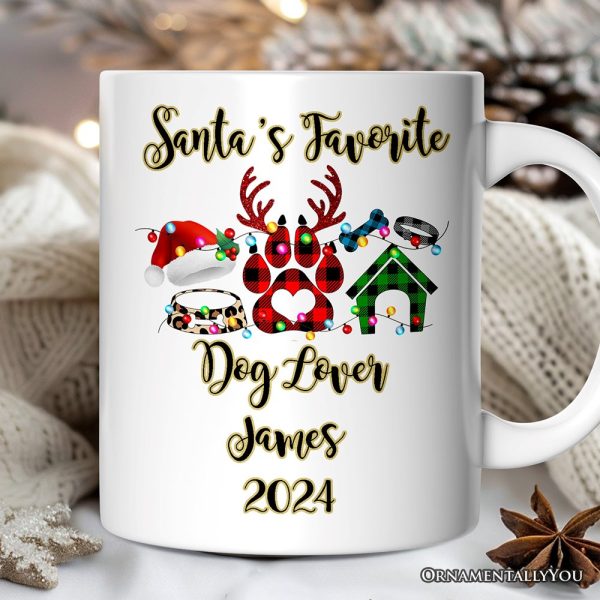 Personalized Mug Dog Buffalo Plaid Christmas, Dog Mom Gift Personalized Mug Dog Buffalo Plaid Christmas, Dog Mom Gift