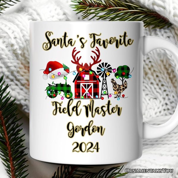 Personalized Mug Farm Buffalo Plaid Christmas, Farmhouse Gift Personalized Mug Farm Buffalo Plaid Christmas, Farmhouse Gift