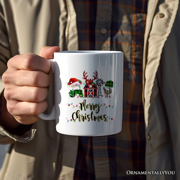 Personalized Mug Farm Buffalo Plaid Christmas, Farmhouse Gift Personalized Mug Farm Buffalo Plaid Christmas, Farmhouse Gift