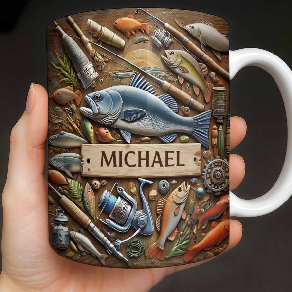 Personalized Mug For Fishing Enthusiasts - Personalized Custom Coffee Mug - FISH019_MG