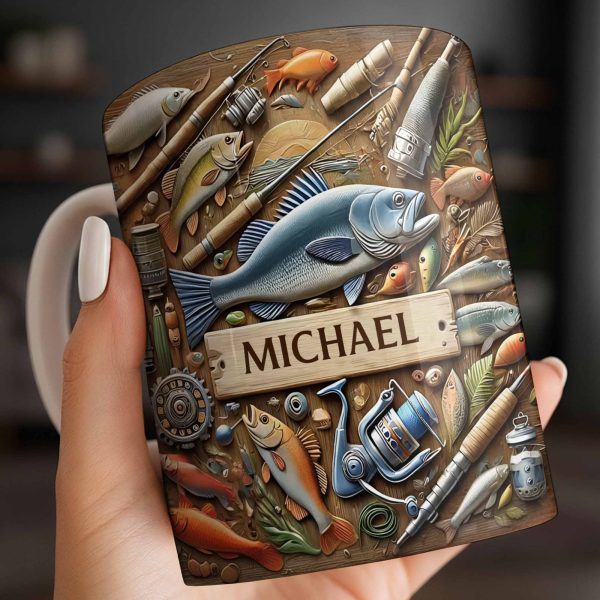 Personalized Mug For Fishing Enthusiasts - Personalized Custom Coffee Mug - FISH019_MG