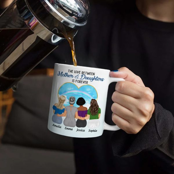 Personalized Mug for Mother and Daughters Heartwarming Family Gift with Custom Names, Great for Mother's Day or Family Gatherings