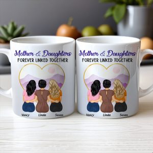 Personalized Mug for Mother and Daughters Heartwarming Family Gift with Custom Names, Great for Mother's Day or Family Gatherings