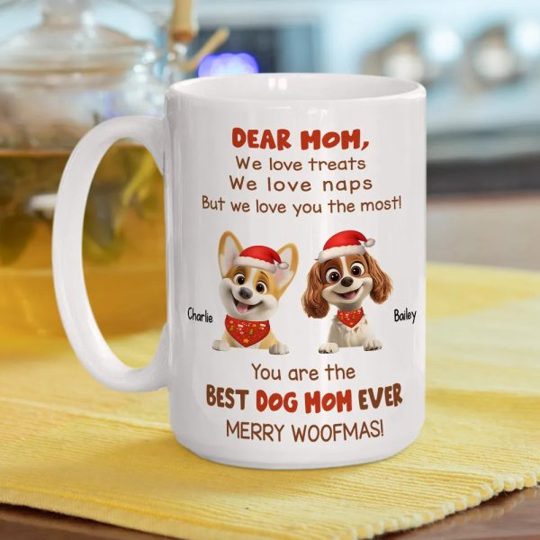 Personalized Mug for Pet Parent - Christmas Cartoon Pups, Custom Quote, Cozy Holiday Cheer, a unique gift for Dog Mom or Dad Personalized Mug for Pet Parent - Christmas Cartoon Pups, Custom Quote, Cozy Holiday Cheer, a unique gift for Dog Mom or Dad