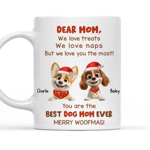 Personalized Mug for Pet Parent - Christmas Cartoon Pups, Custom Quote, Cozy Holiday Cheer, a unique gift for Dog Mom or Dad Personalized Mug for Pet Parent - Christmas Cartoon Pups, Custom Quote, Cozy Holiday Cheer, a unique gift for Dog Mom or Dad