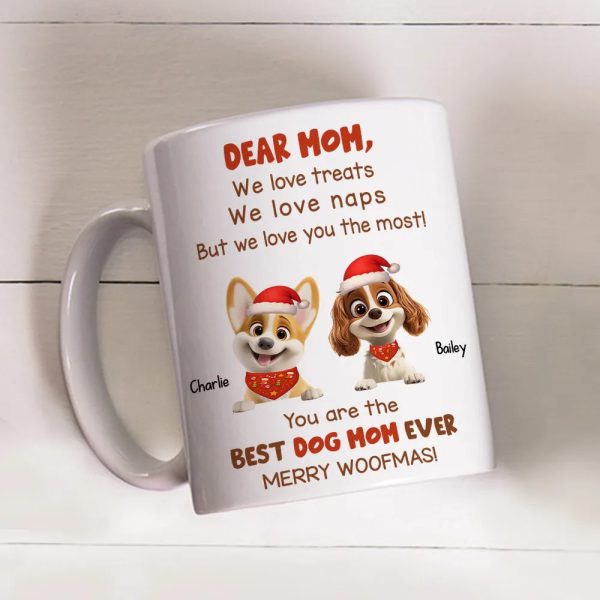 Personalized Mug for Pet Parent - Christmas Cartoon Pups, Custom Quote, Cozy Holiday Cheer, a unique gift for Dog Mom or Dad Personalized Mug for Pet Parent - Christmas Cartoon Pups, Custom Quote, Cozy Holiday Cheer, a unique gift for Dog Mom or Dad