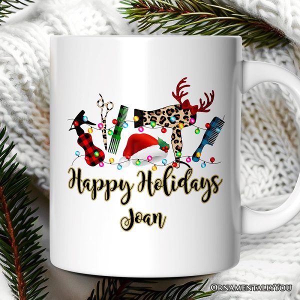 Personalized Mug Hair Stylist Buffalo Plaid Christmas, Hair Hustler Gift Personalized Mug Hair Stylist Buffalo Plaid Christmas, Hair Hustler Gift