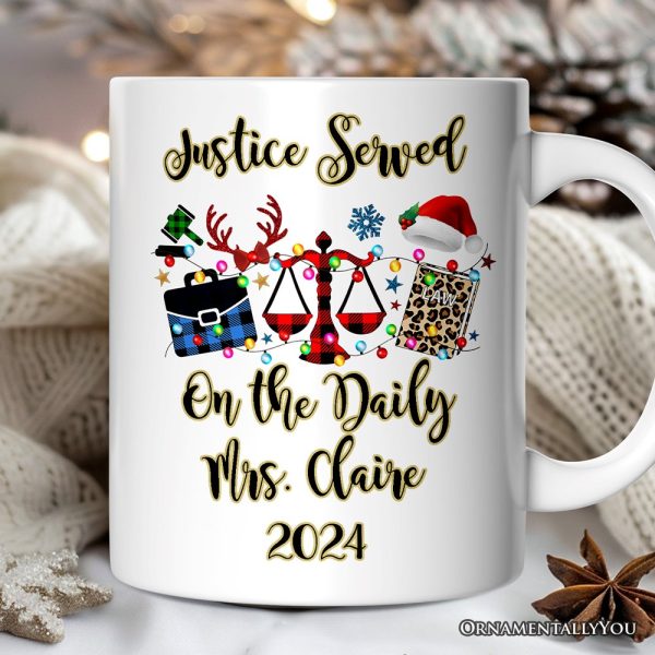 Personalized Mug Law and Legal Theme Buffalo Plaid Christmas, Lawyer and Paralegal Clerk Gift Personalized Mug Law and Legal Theme Buffalo Plaid Christmas, Lawyer and Paralegal Clerk Gift