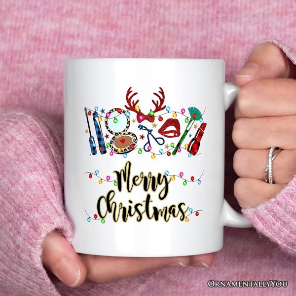 Personalized Mug Makeup Artist Buffalo Plaid Christmas, Cosmetologist Beauty and Cosmetics Gift Personalized Mug Makeup Artist Buffalo Plaid Christmas, Cosmetologist Beauty and Cosmetics Gift