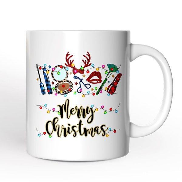 Personalized Mug Makeup Artist Buffalo Plaid Christmas, Cosmetologist Beauty and Cosmetics Gift Personalized Mug Makeup Artist Buffalo Plaid Christmas, Cosmetologist Beauty and Cosmetics Gift