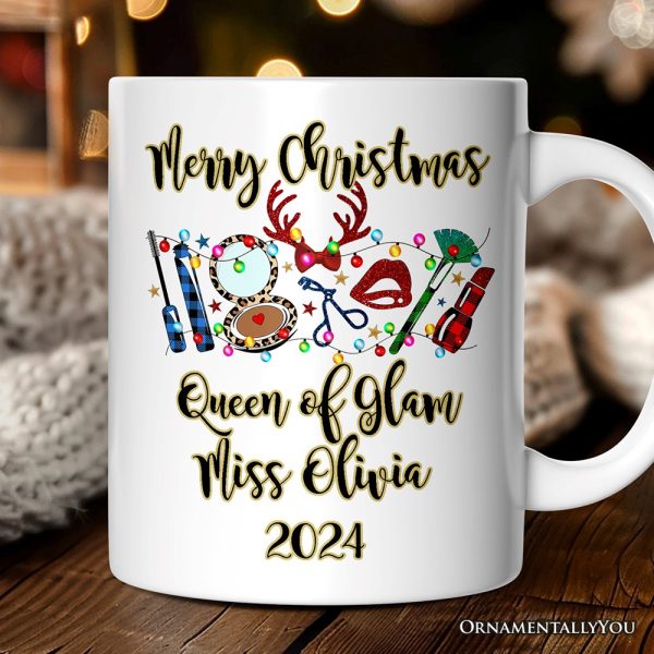 Personalized Mug Makeup Artist Buffalo Plaid Christmas, Cosmetologist Beauty and Cosmetics Gift Personalized Mug Makeup Artist Buffalo Plaid Christmas, Cosmetologist Beauty and Cosmetics Gift