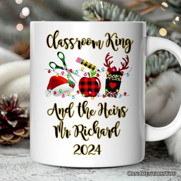 Personalized Mug Merry Christmas Plaid Teacher, School Professional Gift Personalized Mug Merry Christmas Plaid Teacher, School Professional Gift