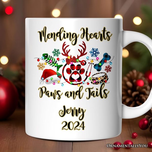 Personalized Mug Pet Themed Buffalo Plaid Veterinarian Christmas, Animal Owner Gift Personalized Mug Pet Themed Buffalo Plaid Veterinarian Christmas, Animal Owner Gift