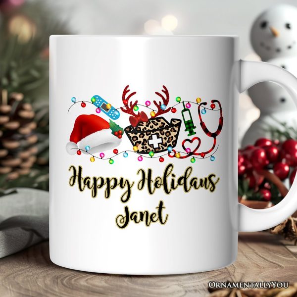 Personalized Mug Plaid Nurse Christmas, Gift for Medical Assistants and Hospital Technicians Personalized Mug Plaid Nurse Christmas, Gift for Medical Assistants and Hospital Technicians