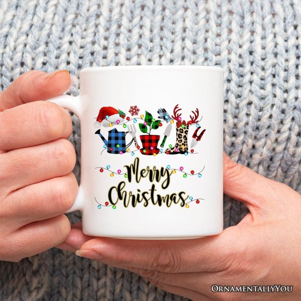 Personalized Mug Plant Lover Gift Buffalo Plaid Christmas, Botanical Gift Personalized Mug Plant Lover Gift Buffalo Plaid Christmas, Botanical Gift