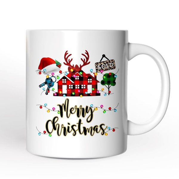 Personalized Mug Realtor Buffalo Plaid Christmas, Gift From Customers Personalized Mug Realtor Buffalo Plaid Christmas, Gift From Customers