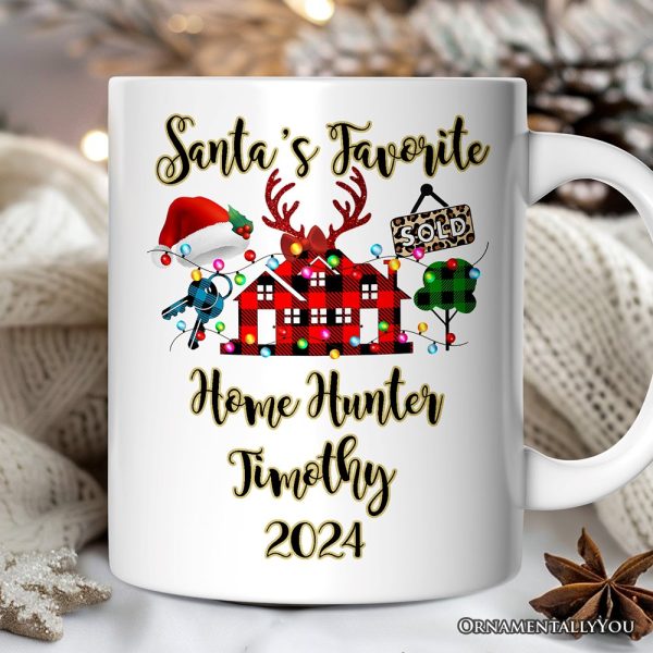 Personalized Mug Realtor Buffalo Plaid Christmas, Gift From Customers Personalized Mug Realtor Buffalo Plaid Christmas, Gift From Customers
