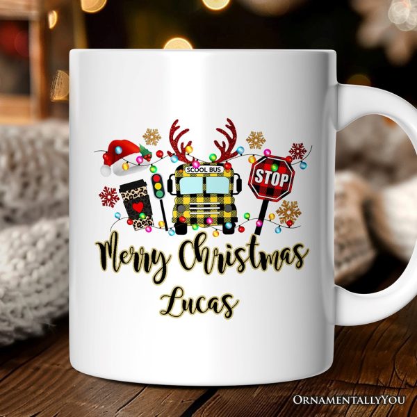 Personalized Mug School Bus Driver Buffalo Plaid Christmas Gift Personalized Mug School Bus Driver Buffalo Plaid Christmas Gift