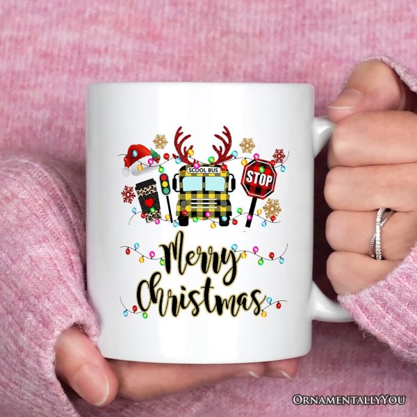 Personalized Mug School Bus Driver Buffalo Plaid Christmas Gift Personalized Mug School Bus Driver Buffalo Plaid Christmas Gift