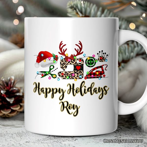 Personalized Mug Sewing Buffalo Plaid Christmas, Clothing Stylist Gift Personalized Mug Sewing Buffalo Plaid Christmas, Clothing Stylist Gift
