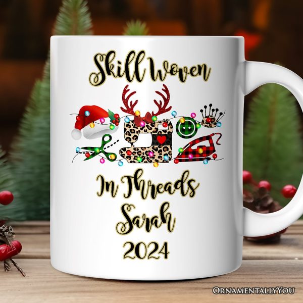 Personalized Mug Sewing Buffalo Plaid Christmas, Clothing Stylist Gift Personalized Mug Sewing Buffalo Plaid Christmas, Clothing Stylist Gift