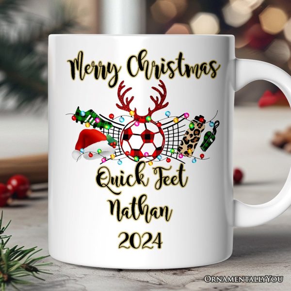 Personalized Mug Soccer Buffalo Plaid Christmas, Team and Coaches Gift Personalized Mug Soccer Buffalo Plaid Christmas, Team and Coaches Gift