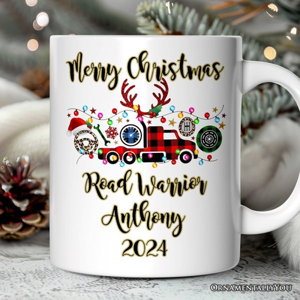 Personalized Mug Truck Driver and Logistics Buffalo Plaid Christmas, Freight Delivery and Dispatcher Gift Personalized Mug Truck Driver and Logistics Buffalo Plaid Christmas, Freight Delivery and Dispatcher Gift