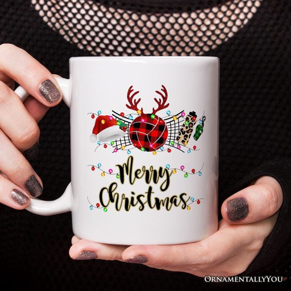 Personalized Mug Volleyball Buffalo Plaid Christmas, Team and Coaches Gift Personalized Mug Volleyball Buffalo Plaid Christmas, Team and Coaches Gift
