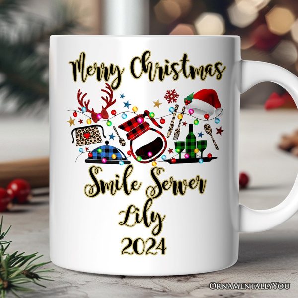 Personalized Mug Waitress Buffalo Plaid Christmas Gift Personalized Mug Waitress Buffalo Plaid Christmas Gift