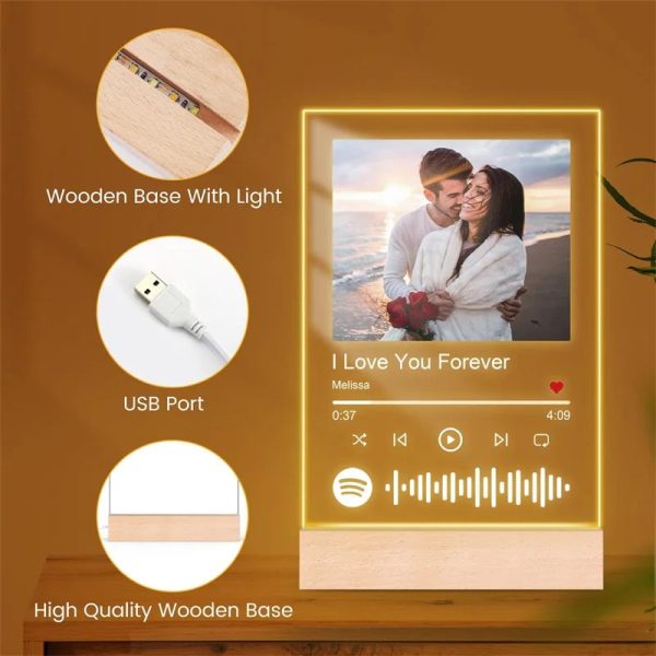 Personalized Music Photo Acrylic LED Plaque