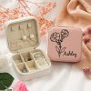 Personalized Name Jewelry Storage Box with Floral Design Personalized Name Jewelry Storage Box with Floral Design