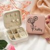 Personalized Name Jewelry Storage Box with Floral Design Personalized Name Jewelry Storage Box with Floral Design