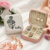 Personalized Name Jewelry Storage Box with Floral Design Personalized Name Jewelry Storage Box with Floral Design