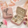 Personalized Name Jewelry Storage Box with Floral Design Personalized Name Jewelry Storage Box with Floral Design