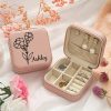 Personalized Name Jewelry Storage Box with Floral Design Personalized Name Jewelry Storage Box with Floral Design