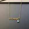 Personalized Name Necklace with Birthstone Pendant Personalized Name Necklace with Birthstone Pendant